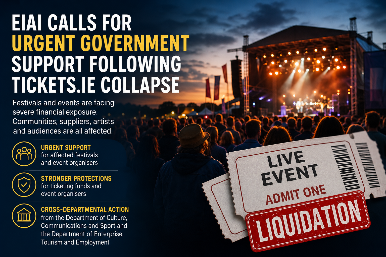 You are currently viewing EIAI Calls for Urgent Government Support Following Tickets.ie Collapse